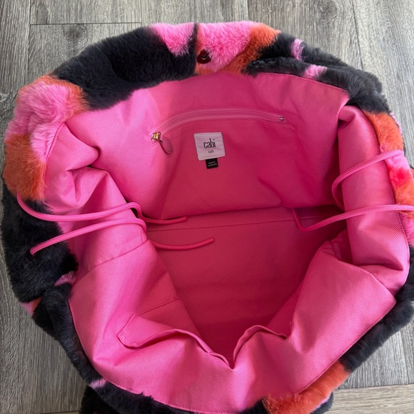 Cabi Rococo Floral Faux Fur Tote Bag - Picture 3 of 6